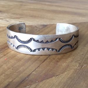 Heavy Native American Sterling cuff Bracelet